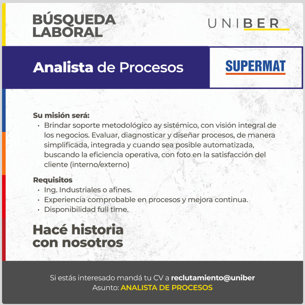 Anlaista de procesos - Supermat